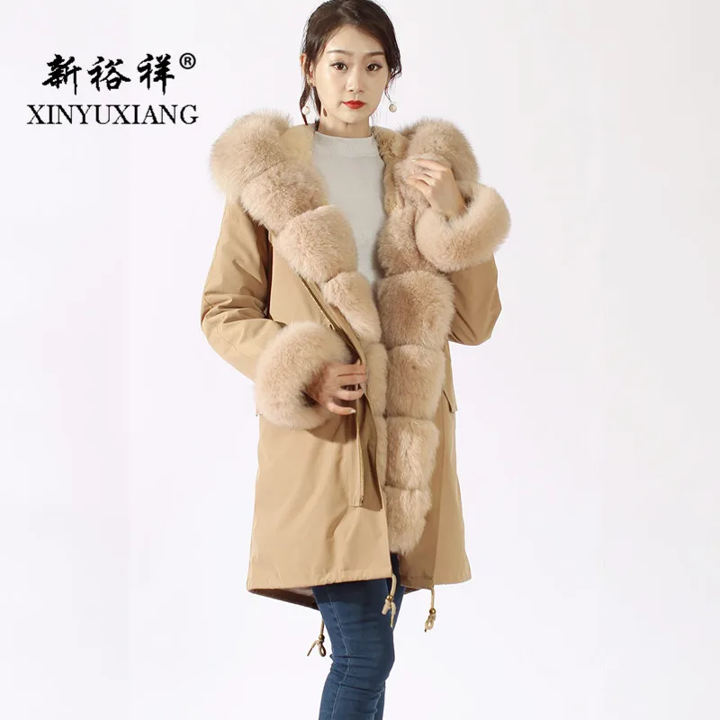 XINYUXIANG высокая уличная парка женская зимняя Толстая длинная куртка с подкладкой