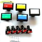 1 шт., прямоугольная аркадная кнопка, 12 В, со светодиодной лампой, 5 цветов