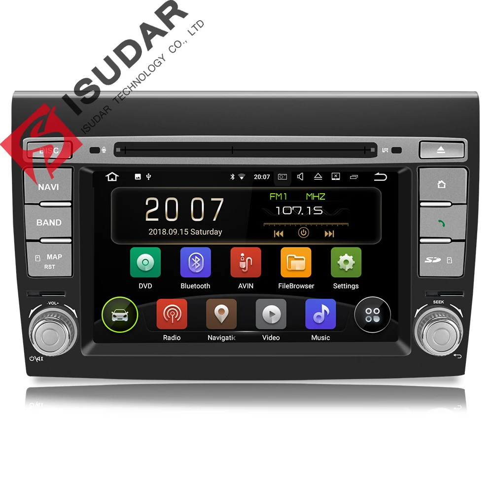 Isudar 2 Din Android 8 1 Автомобильный мультимедийный плеер для Fiat/Bravo 2007 2008 2009 2012 2011