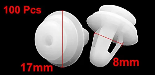 

uxcell 100 Pcs White Plastic Rivet Clips 8mm x 14mm x17mm