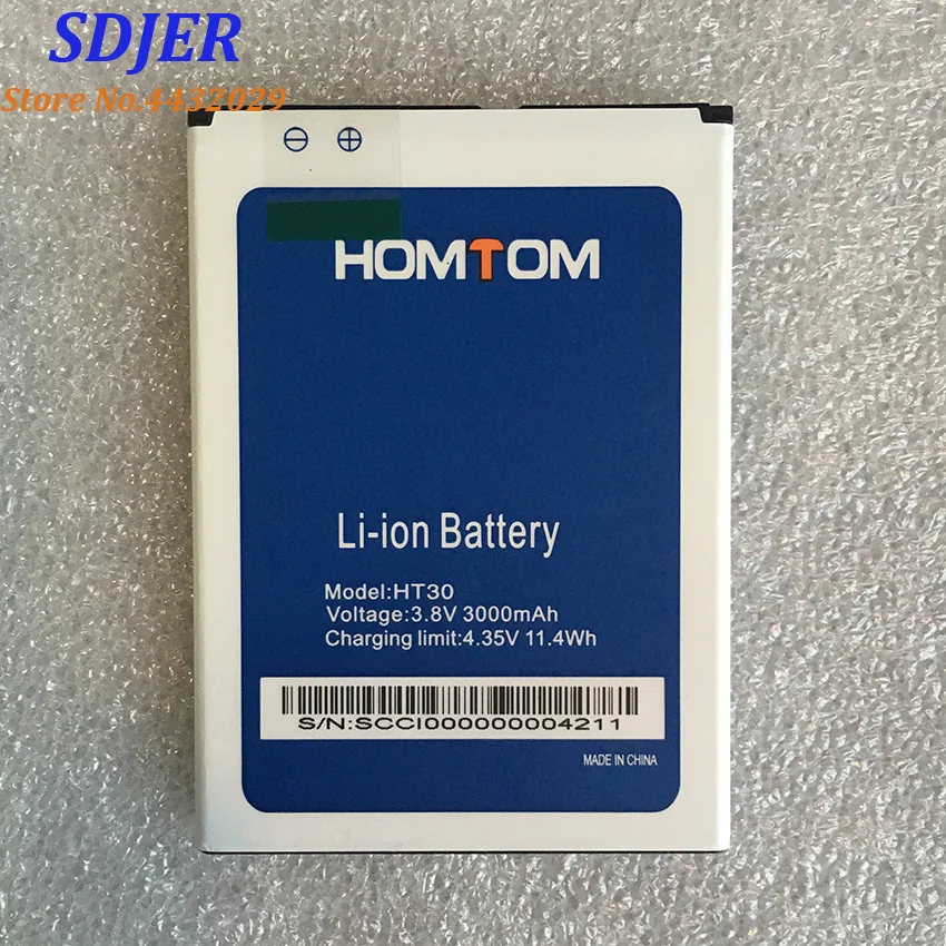 100% оригинальный новый аккумулятор HOMTOM HT30 большой емкости 3000 мАч запасные батареи