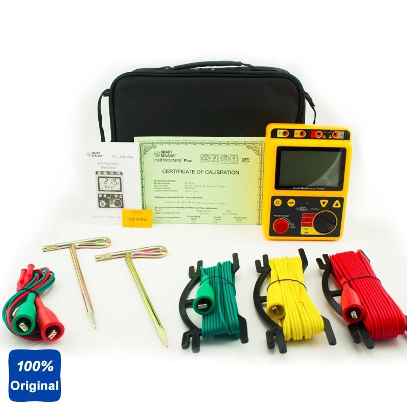 100% Оригинальный Портативный цифровой измеритель сопротивления заземления