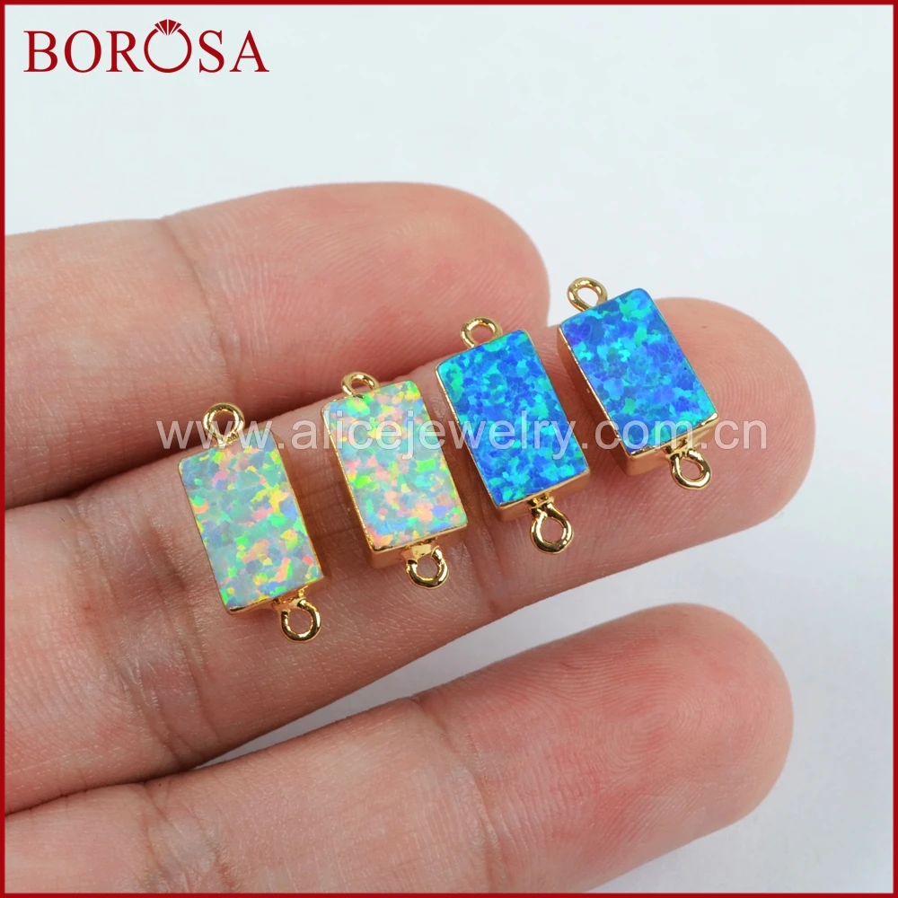 BOROSA 10 шт стильные прямоугольные золотые японские опаловые соединители сделанные