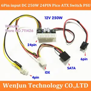 Новый модуль питания PCI-E 6pin вход DC-ATX-250W 24pin Swithc Pico PSU Car Auto Mini ITX High DC-ATX Power Module ITX Z1