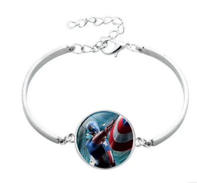 06 41 стиль Marvel Железный человек Тони Старк кожаный браслет Мстители дуга реактор 3D напечатанная стеклянная подвеска с драгоценным камнем Фигурки игрушек - Цвет: 06