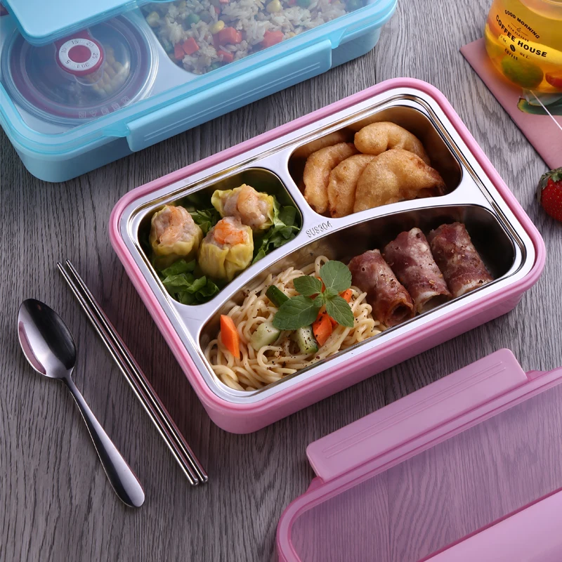 Sunhanny With cover points large capacity adult bento box of rectangular plates 304 stainless steel insulated lunchbox | Дом и сад