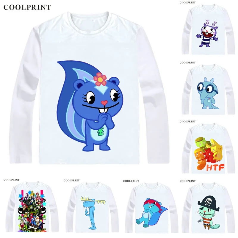 Футболки Happy Tree Friends Overkill футболки с длинными рукавами аниме Lumpy Cuddles Giggles Russel Sniffles Splendid Comic Косплей рубашка