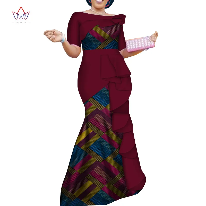 Vestidos африканские платья для женщин Дашики элегантное вечернее платье размера плюс Srapless традиционная африканская одежда WY4152