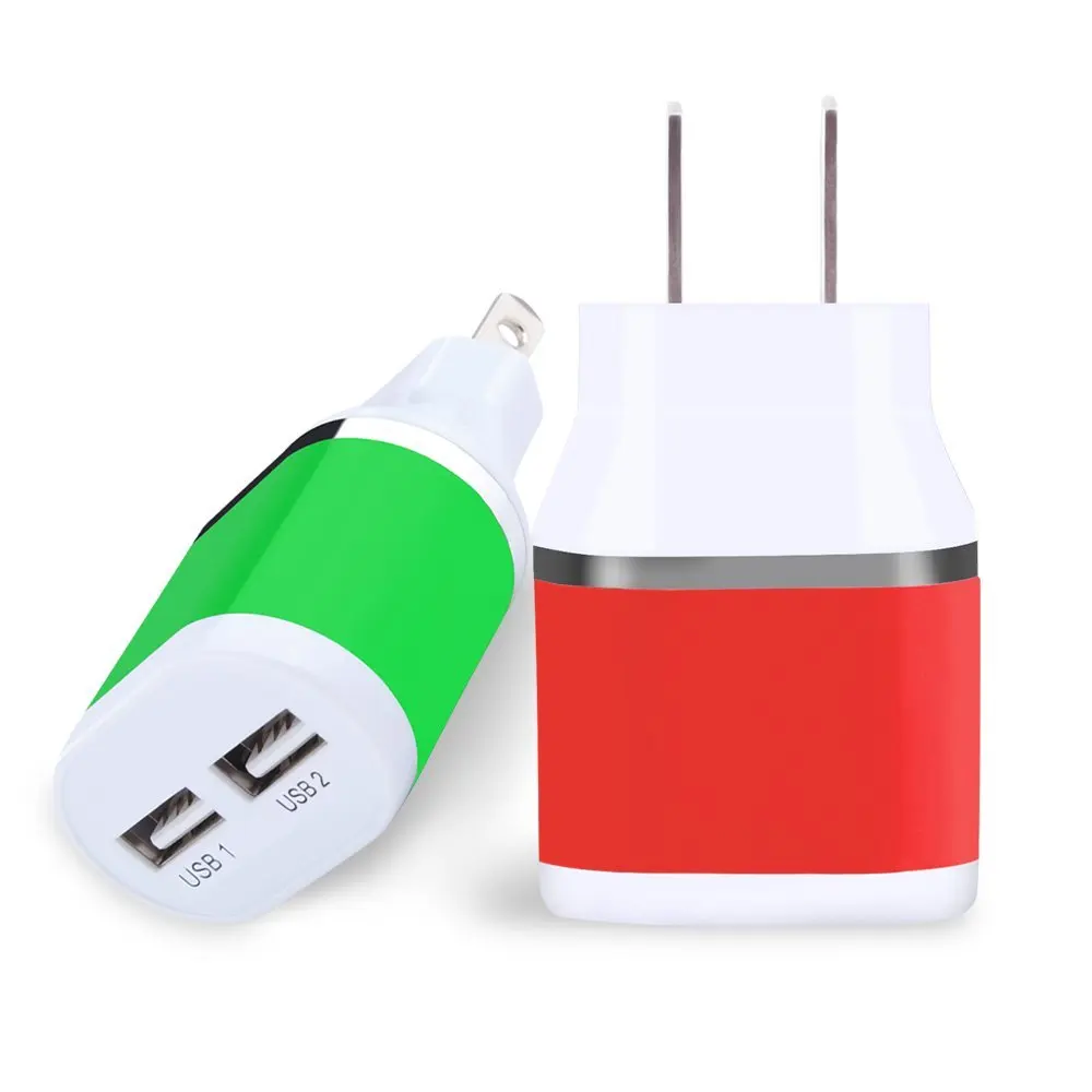 Сетевое зарядное устройство с двумя usb портами 5 в 2 1 А адаптер европейской вилкой