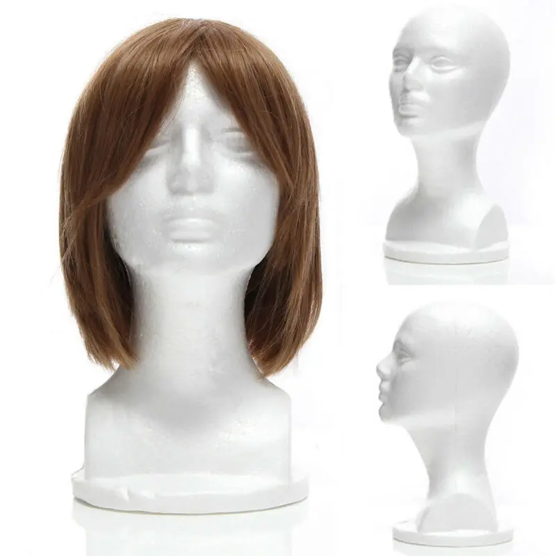 

Male Mannequin Styrofoam Foam Manikin Head Model Wig Glasses Hat Display Stand