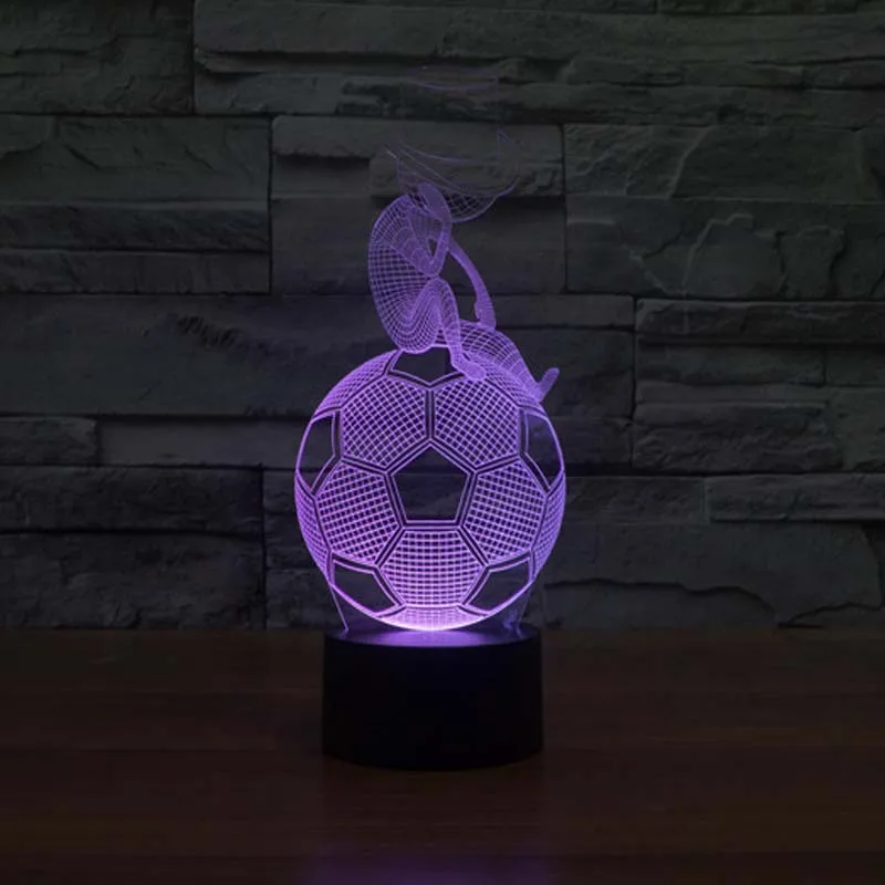 3D ночсветильник с надписью &quotThinking Football&quot светодиодная лампа для детской