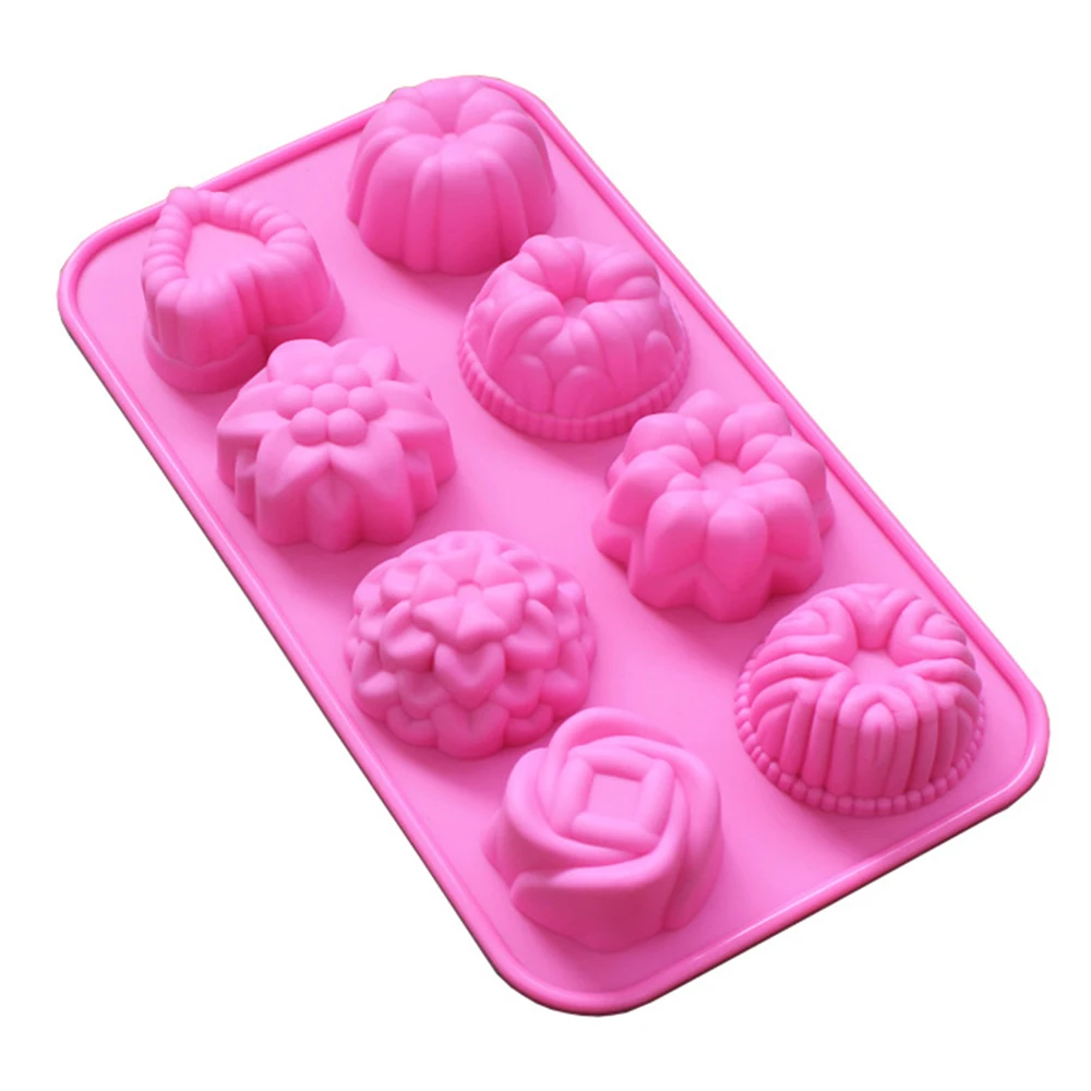New Creative 3D 8 Even Silicone Cake Mold sugar craft DIY Cold Handmade Soap Jelly Mousse Mould Baking Kitchen accessories