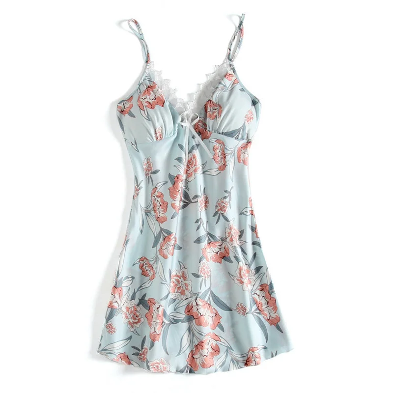 

Pink Black Flower Silk Satin Nightdress Set Women Robe Set Gown Summer Sleep Dress+Robe Sleepwear Sexy Nightgown Home Wear 920