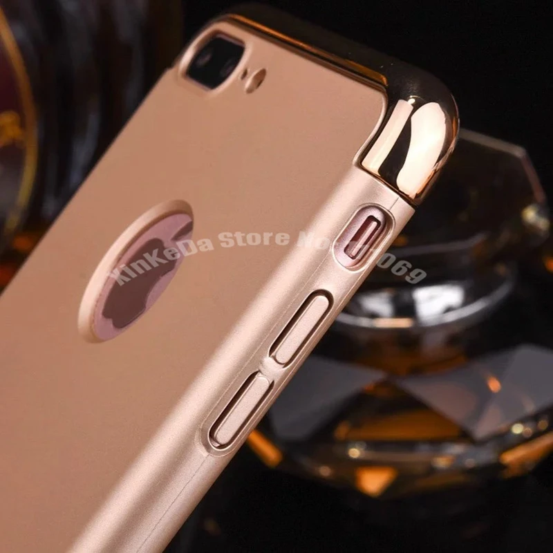 Роскошный Золотой Жесткий Чехол для iphone 7 6 6S 5 5S SE съемная задняя крышка 3 в 1 чехлы