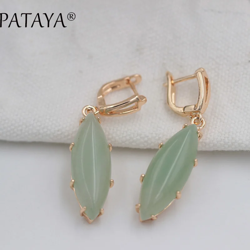 PATAYA, новинка, RU,, разноцветные свисающие серьги из натурального камня, 585, розовое золото, лошадиный глаз, серьги для женщин, свадебные, индийские ювелирные изделия