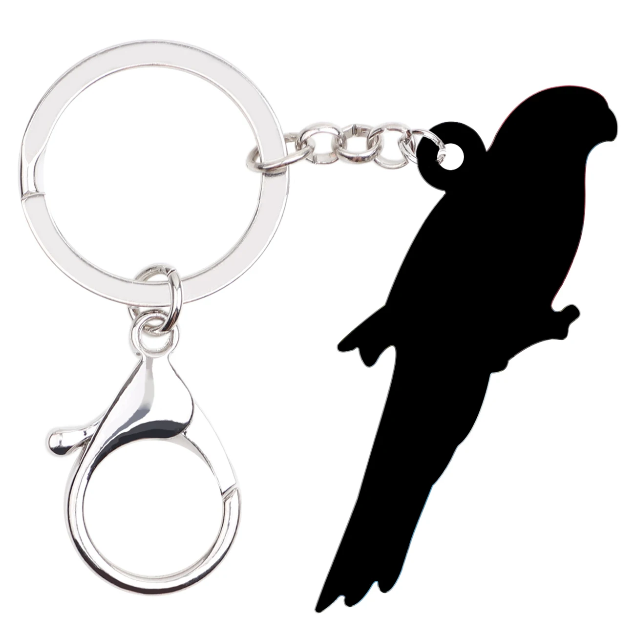 Bonsny акриловый малиновый брелок для ключей Rosella Parrot Bird кольцо с тропическим