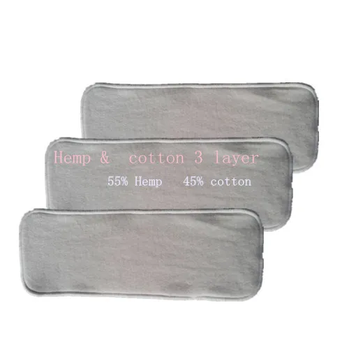 3 слойная подгузник из органического конопляного хлопка для детских тканевых
