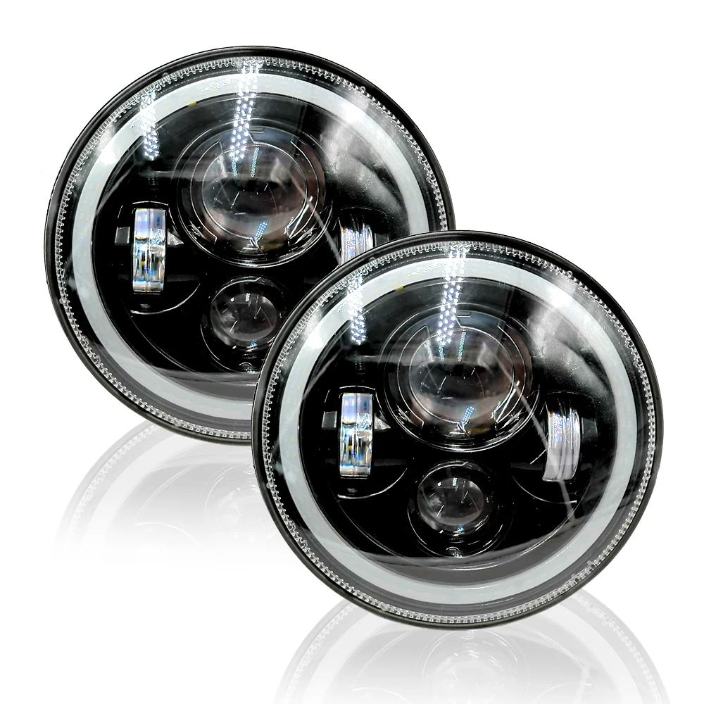 2X Автомобильный светодиодный 7 дюймов Круглый комплект для преобразования фар 60