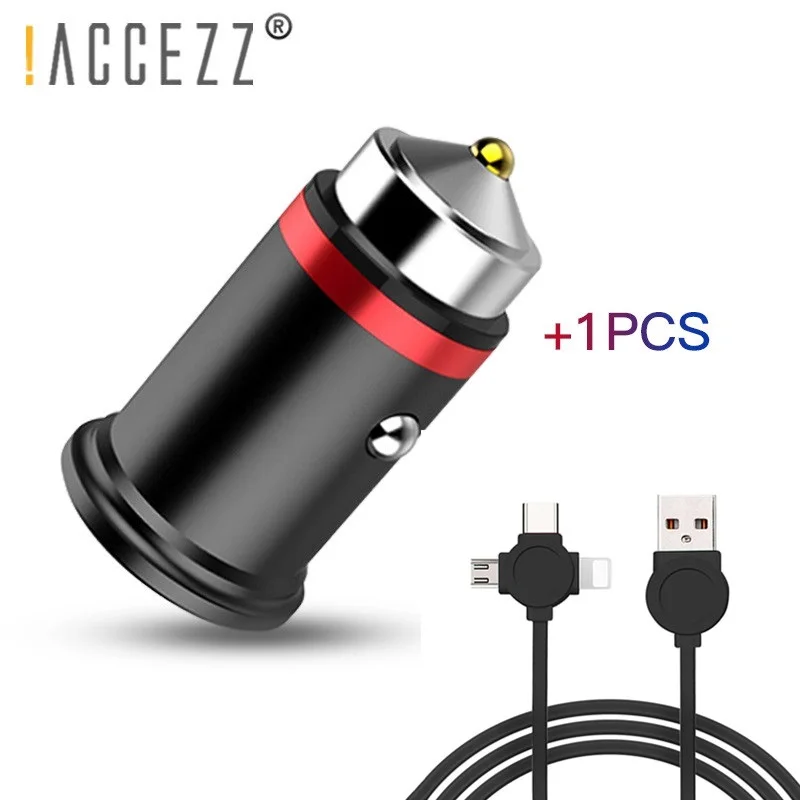 ! Автомобильное зарядное устройство ACCEZZ Dual USB для Apple iPhone X 8 7 6 S huawei Xiaomi samsung Mini