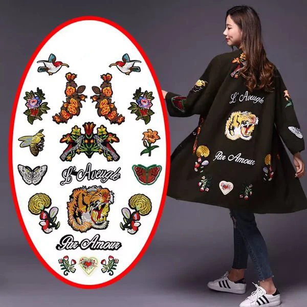 Бесплатная доставка 19 шт без повтора голова тигра буквы бабочка цветок пчела