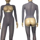 Пикантные женские облегающие Глянцевая открытой попой комбинезон прозрачный непрозрачные Cupless Комбинезон Танец женское белье