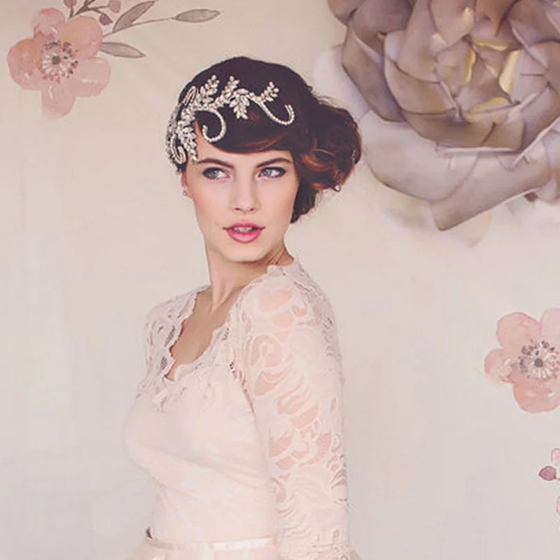 Vintage Handmade clear crystal crown bridal hair accessories Bridal headpiece women headband tiara wedding jewelry | Украшения и