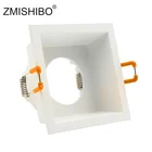 Точечные светодиодные светильники ZMISHIBO, квадратные, с одним кольцом, сменные, MR16 GU5.3GU10, 12 В, 85-265 в, белый, алюминиевый, с глубоким вогнутым покрытием, 84*84*62 мм