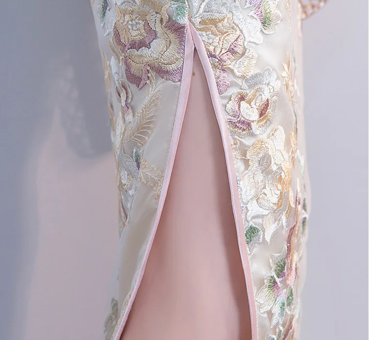 Wedding Party Cheongsam Oriental Evening Dress Chinese Traditional Women Elegant Qipao Sexy Long Robe Retro Vestido S M L XL XXL |