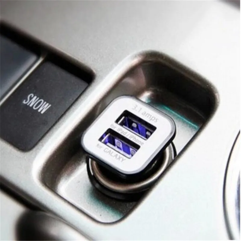 Универсальный мини Dual Порты и разъёмы USB Авто Зарядное устройство для Мобильный телефон gps DVR гнездо адаптера для samsung iphone huawei Xiaomi зарядное устройство