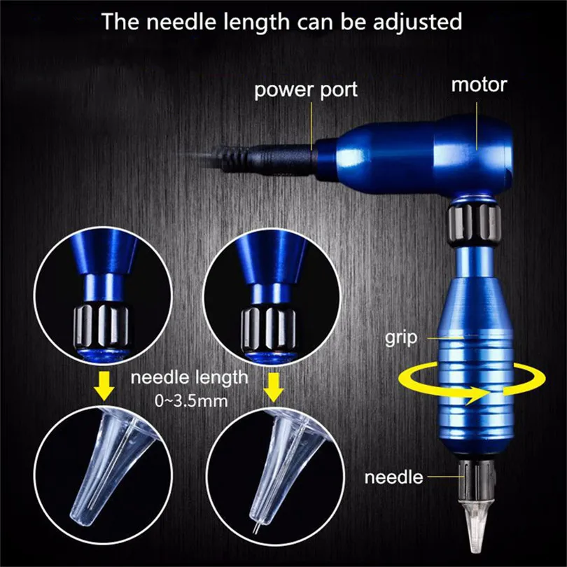 1Pcs Pro Permanent Makeup Eyebrow Lip Pen Tattoo 2-In-1 Hawk Rotary Tattoo Machine Gun For Tattoo Body Art 4.5W Motor