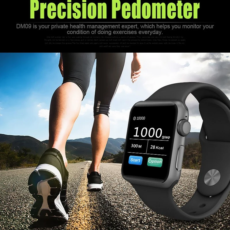 SENBONO DM09 Bluetooth Смарт-часы 2.5D ARC HD экран SmartWatch поддержка sim-карты телефон часы для IOS