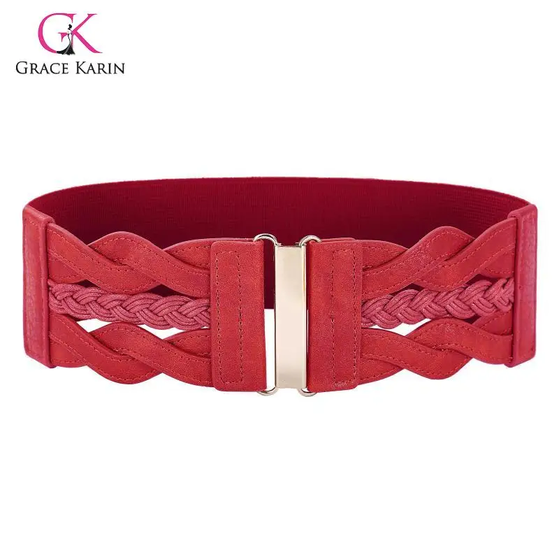 Эластичный пояс Grace Karin из искусственной кожи Модный женский с золотыми