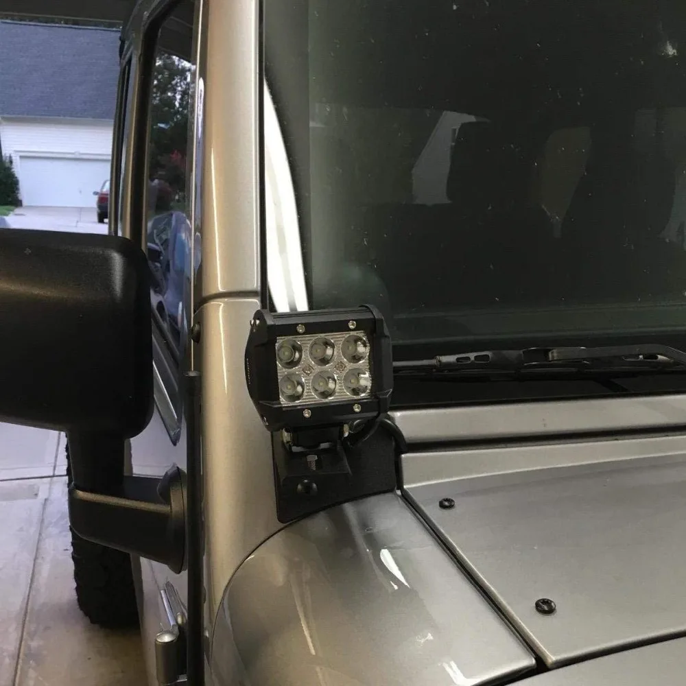 А-столб на лобовое стекло шарнирное крепление кронштейны для Jeep Wrangler JK 07 up монтажный вспомогательный внедорожный светодиодный HID/Галогенные Противотуманные фары