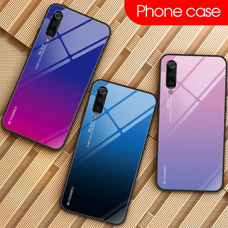Чехол из закаленного стекла для Xiaomi Redmi Note 7 6 K20 Pro цветной чехол с градиентом 6A 5 Plus