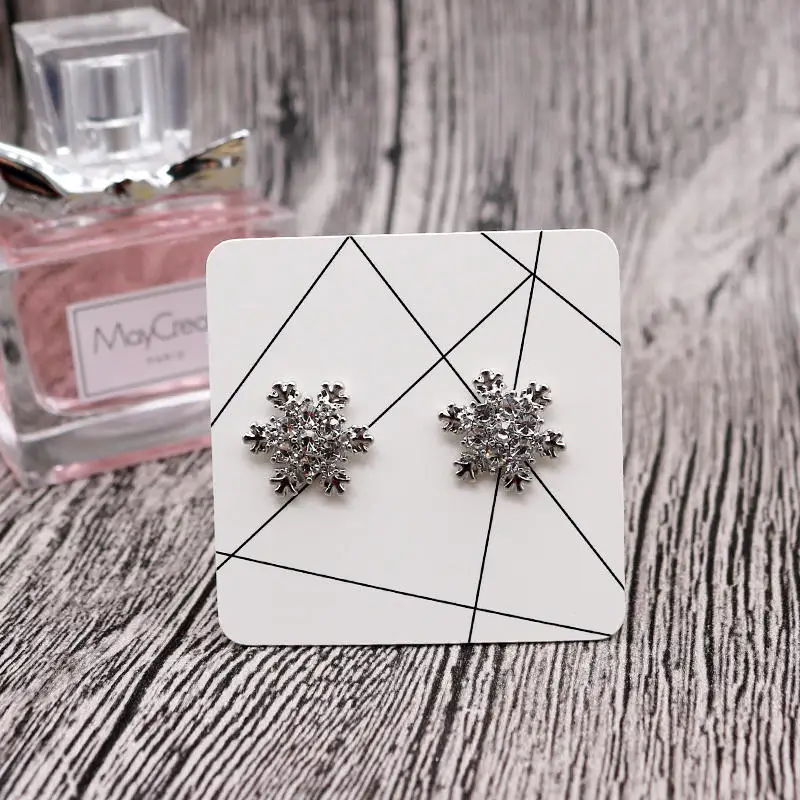White 5x5cm 100 шт./лот, белая бумага, серьги, карта, модная шпилька для волос, карты, хороший органайзер для ювелирных изделий, браслет, ожерелье, дисплей, упаковка, карты, бирки - Цвет: White 5x5cm