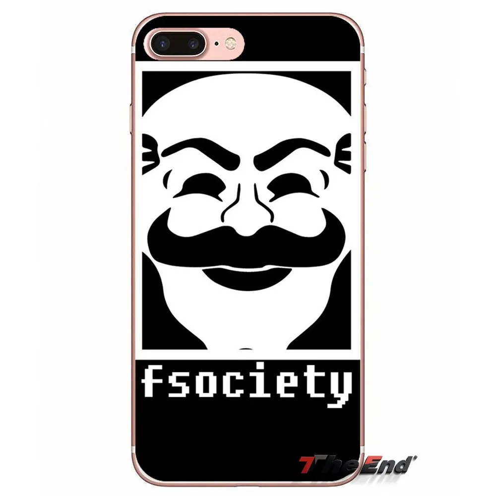 Чехол из ТПУ для iPhone X 4 4S 5 5S 5C SE 6 6S 7 8 Plus Samsung Galaxy J1 J3 J5 J7 A3 A5 2016 2017 Fsociety Mr Robot Elliot Alderson|tpu