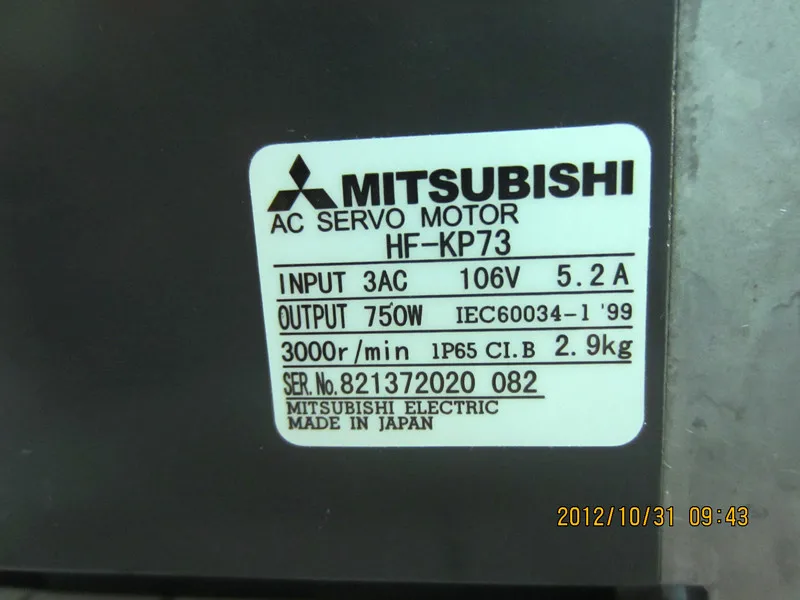 

Original new Japan Mitsubishi servo motor 750W HF-KP73