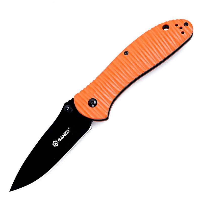 p-orange G10 Ganzo G7393 Универсальный складной нож 440C Лезвие G10 Ручка для охоты на открытом воздухе кемпинга выживания тактический военный нож для повседневного использования s G7393P - Цвет: p-orange G10