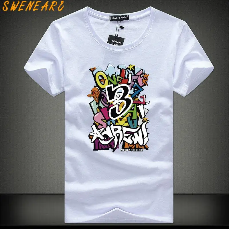 SWENEARO Бесплатная доставка мужские футболки S 5XL размера плюс Camisetas летние с
