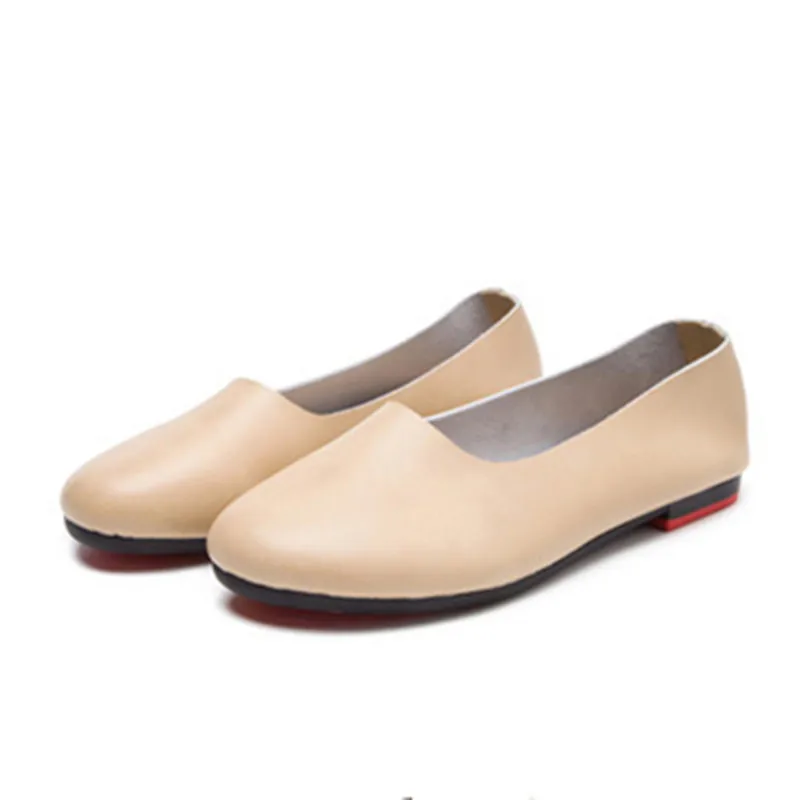 Beige AIYUQI женская обувь на плоской подошве; женская обувь из натуральной кожи; Новинка года; повседневные осенние женские лоферы размера плюс 35-43 - Color: Beige