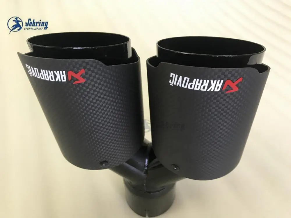 Углеродное волокно Стайлинг AKRAPOVIC нержавеющая сталь Универсальный двойной автомобильный глушитель выхлопной трубы автомобильные аксессуары модификация