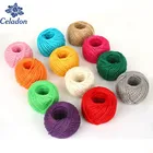 Джутовый шнур для украшения свадьбы, сделай сам, шпагат из натурального сизаля 2 мм, 50 метров, тонкий шнур скрученный джутовый канат, Рождественский шнур