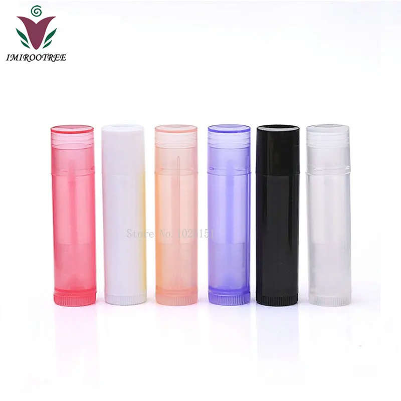 

500pcs/lot 5ml Plastic Clear White Black Empty Lip Balm Tubes Containers Lipstick Fashion Cool Lip Tubes