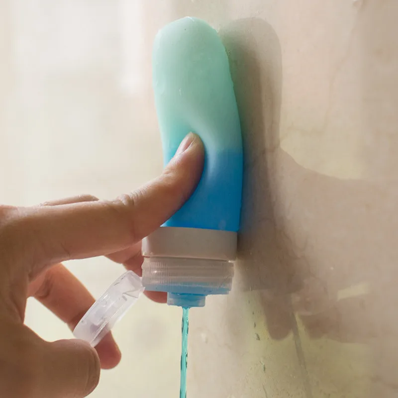 60 мл Милая портативная силикагель пустая бутылка для шампуня с присоской