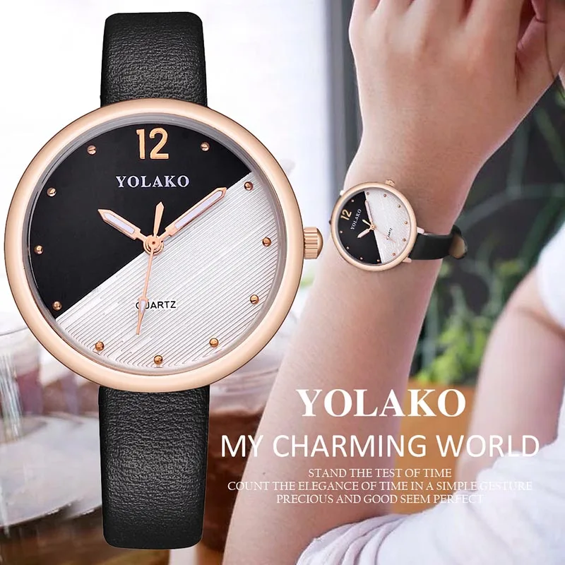 Женские наручные кварцевые часы 1 шт. для девушек Круглые повседневные модные