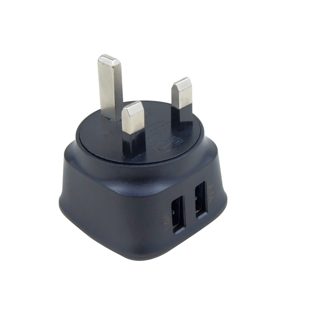 Вилка Великобритании съемная 2 USB 5V 2.1A портативное Сетевое зарядное устройство