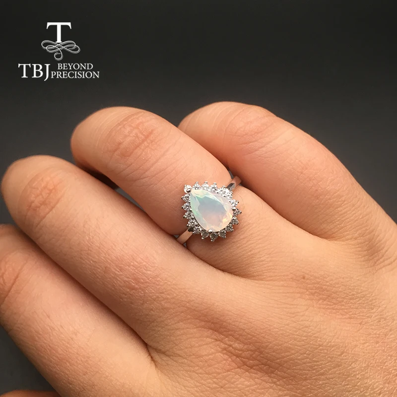 TBJ, натуральный опал, ювелирный набор, подвеска, кольцо, серьги, серебро 925 пробы, простой набор ювелирных изделий для женщин, хороший подарок
