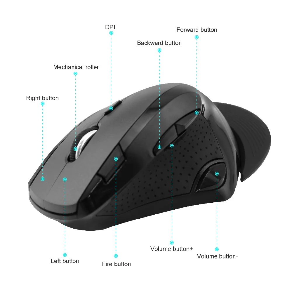 Delux M910GB 2,4 GHz беспроводная мышь 9 Кнопок 2400 dpi эргономичные вертикальные офисные мыши со съемной подставкой для рук для ПК ноутбука