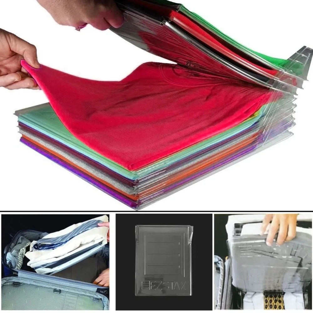 

Household Closet Organizer Clothes Fold Board Clothing 10 Layers Closet Shirt Folder Travel Closet Drawer Stack Home Essentials
