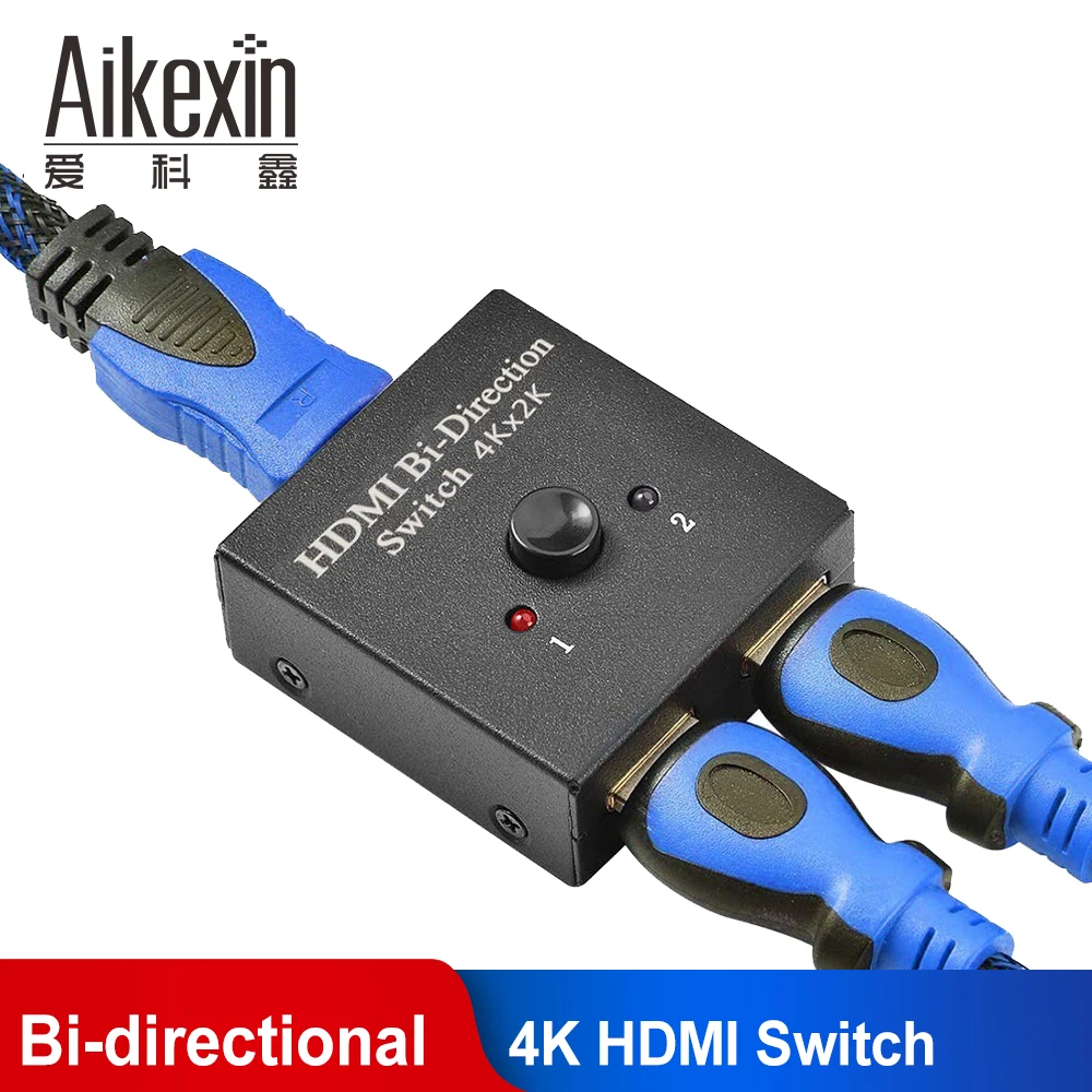 Переключатель Aikexin HDMI 2 порта двунаправленный ручной переключатель 2x1 1x2 сплиттер